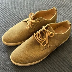 Clae Ellington Men’s Textile Curry Hemp Oxford Shoes Sz 9